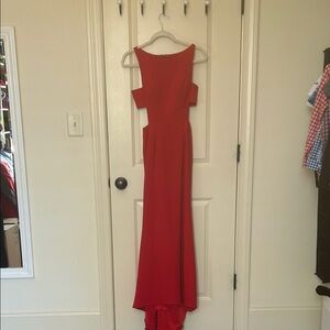 Sherri Hill Striking Red Backless Dress